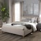 Baxton Studio Mia Mid-Century Light Beige Upholstered Full Size Platform Bed 135-7409 - alternate 6